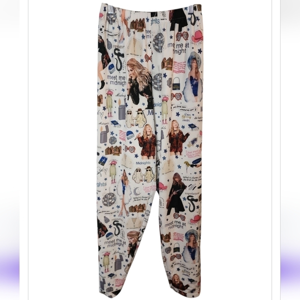 Taylor Swift Satin Pajama Pants sz S Swifty Sleep Eras Reputation Midnight 1989